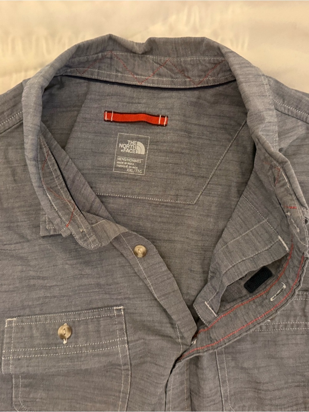 The North Face Men's Light Gray Casual Collar Shirt